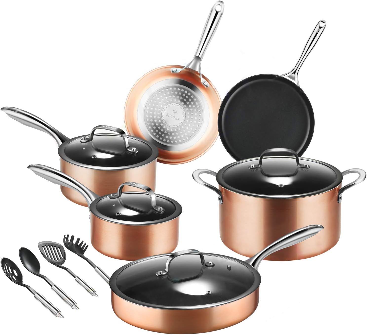 Amazon PotsandPansSetMVCHIF IF IH調理器具 鍋とフライパンセット ノンスティック調理パンセット