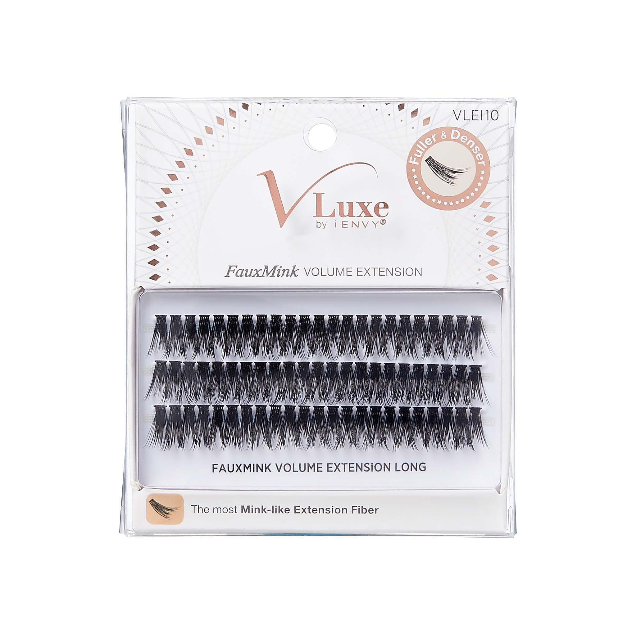 i•ENVY Faux Mink Volume Extension Cluster Lash LONG, Mink-like Extension Fiber, Seamless DIY Application
