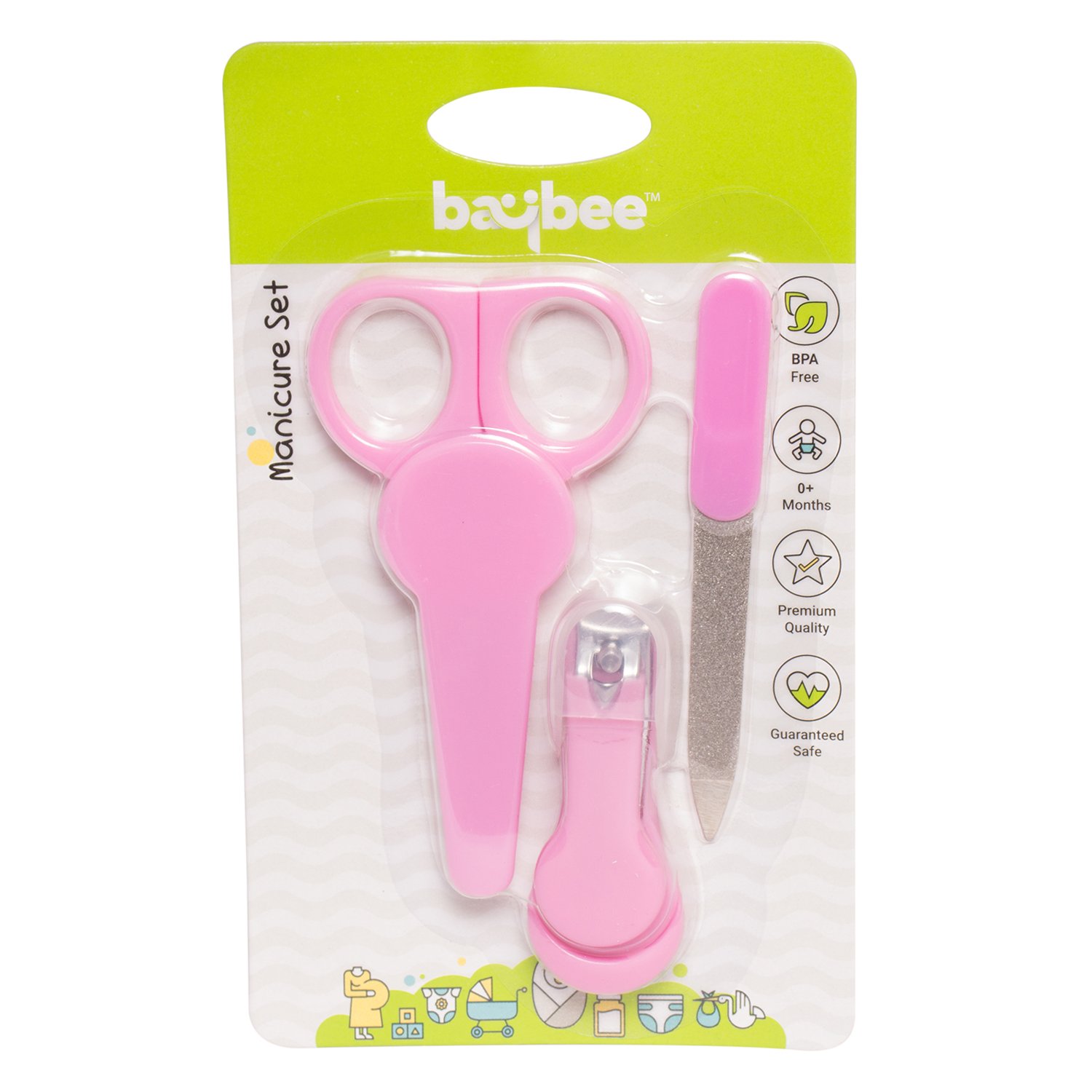 Baybee Baby Nail Clipper with Magnifier Safety Nail Cutter Toddler Infant Scissor Manicure Pedicure Care Pack of 1 (Nail Grooming Set, Pink)-image-43