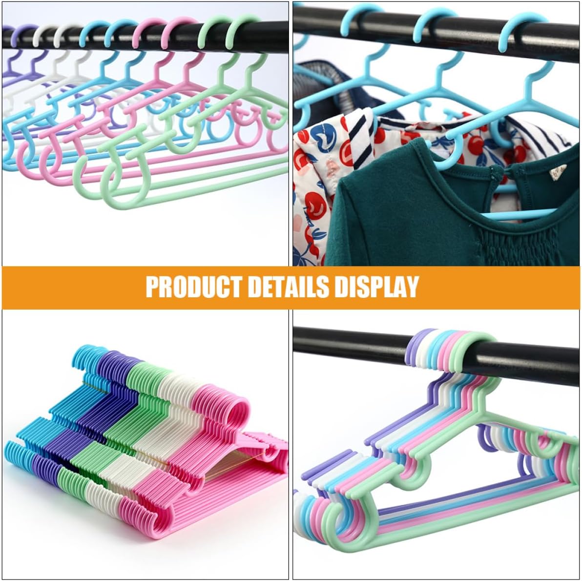 PartyKindom 50pcs Boy Girl Hangers Childrens Clothes Hangers for Nursery Organization Includes for Clothing Storage