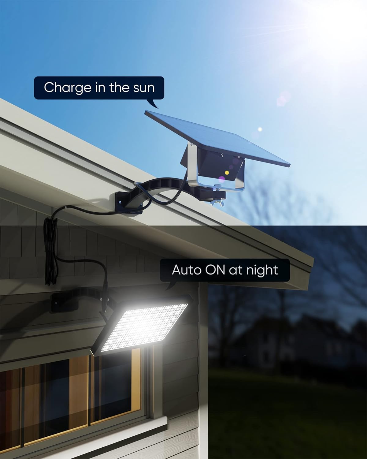 Dimensions of JACKYLED solar panel and light unit
