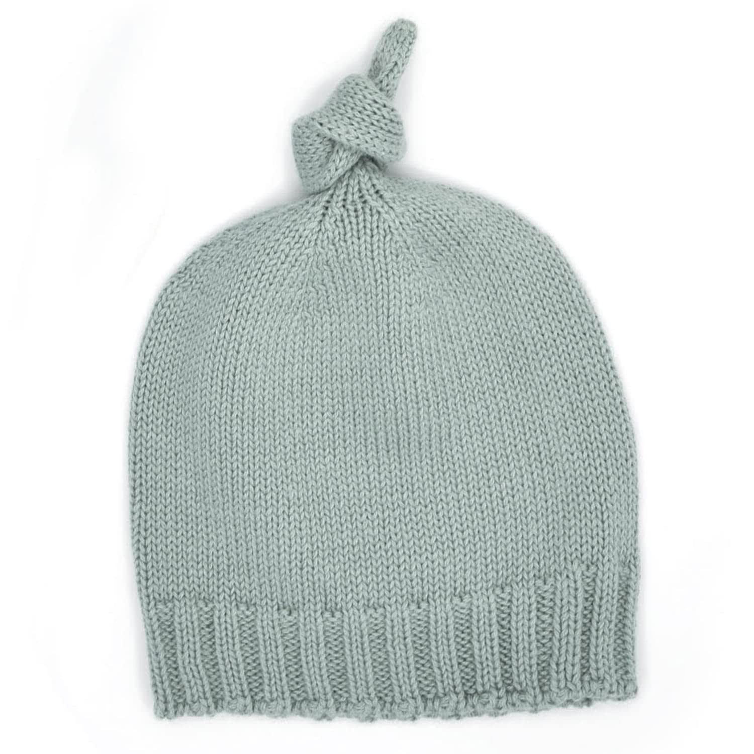 Micu Micu Gorro Bebé Recién Nacido de Punto, Talla 0-6 Meses, Extra Suave y Cálido, 100% Algodón Orgánico, Gorro Primera Puesta Bebé Nudo