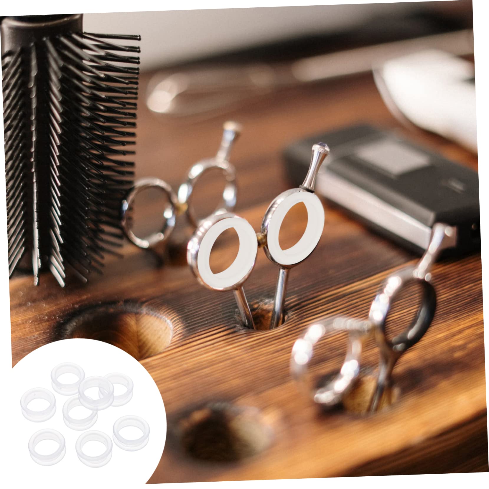 BESTonZON 8pcs Pet Scissors Silicone Finger Rings Dog Grooming Supplies Non-skid Scissor Finger Ring Covers