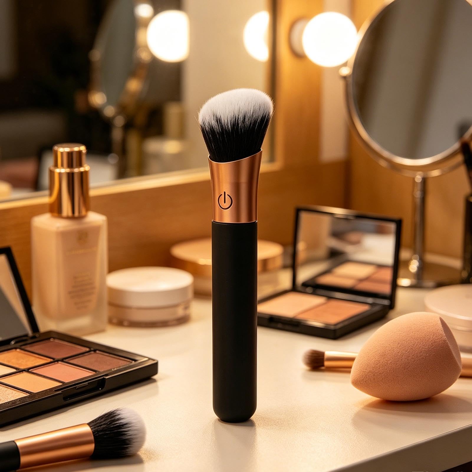 Set Di Pennelli Trucco Strumenti di Bellezza Viso a Vibrazione Silenziosa | Pennelli Cosmetici per il Trucco Per Fondotinta, Blush, Illuminante, Bronzer, Fissante, Adatto A Casa, Viaggio, Vacanza