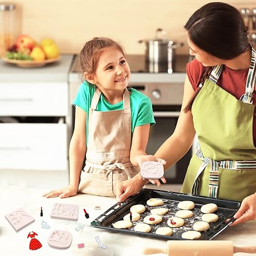 Miniatura 5 de Muyulin Moldes de silicona de maquillaje, 4 paquetes de tacones para falda, ropa, moldes de chocolate para niñas, decoración de pasteles de