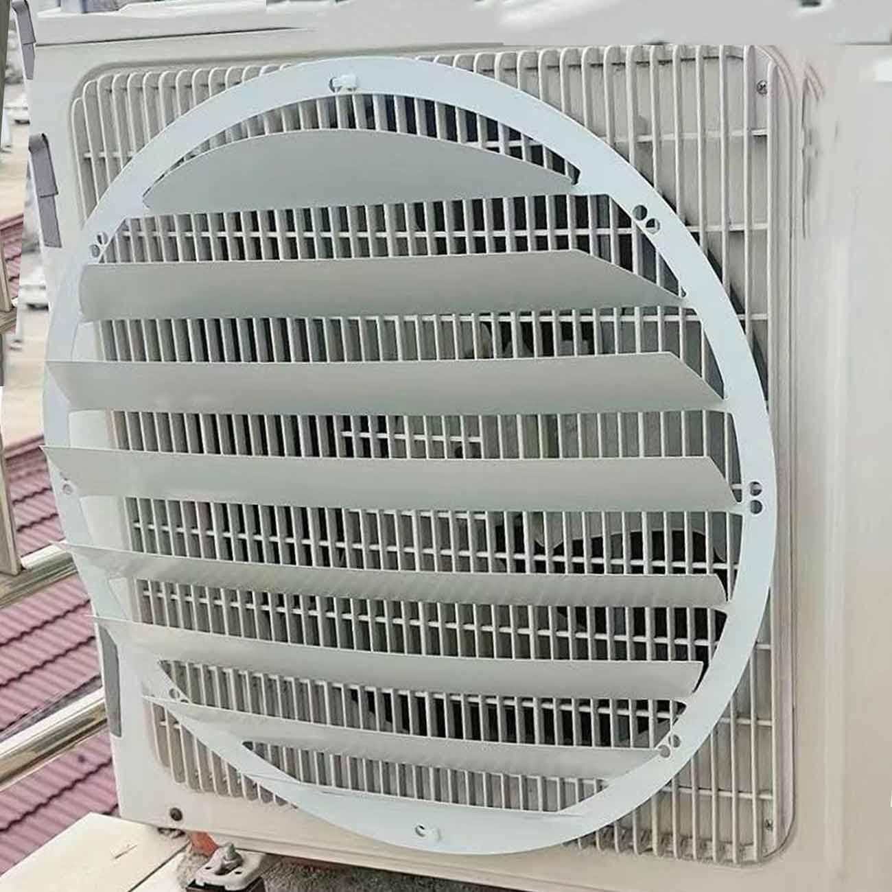 24in Outdoor AC Deflector Cover - Universal Stainless Steel Wind Baffle, Anti-Direct Blowing Shield for Compressor & Condenser Units, Heat Dissipation Grille Fence (No Tools Installation)