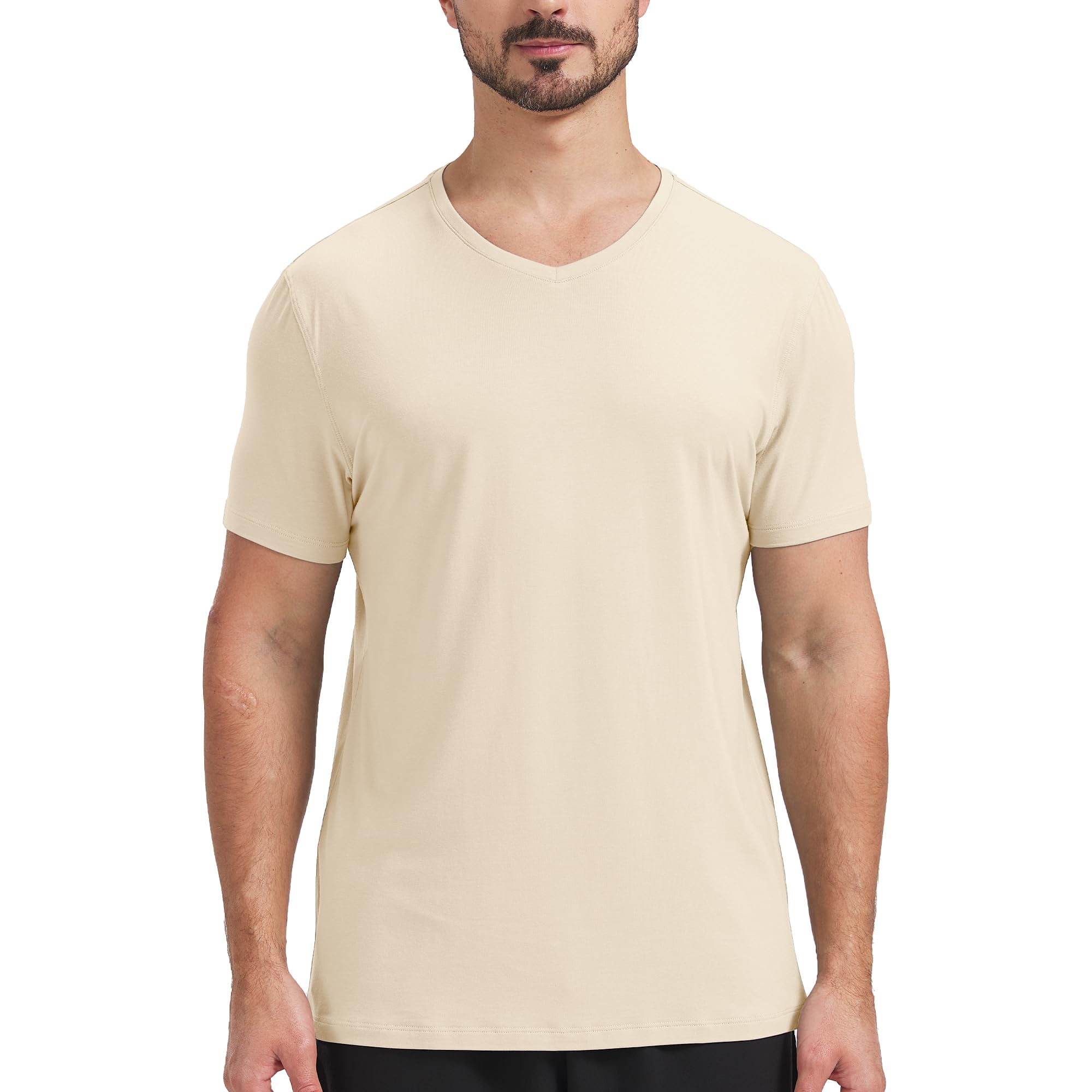 netdrawMen's Ultra Soft V-Neck Bamboo Viscose T-Shirt Comfy Lightweight Casual Basic Cotton Tee Shirt