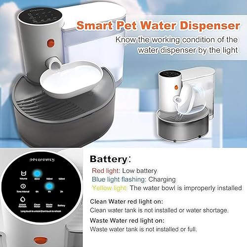 Miniatura 3 de Fuente de agua inteligente para gatos, sin filtro, 101.5 onzas3 L, fuente de agua automática para mascotas, dispensador de agua inalámbrico para