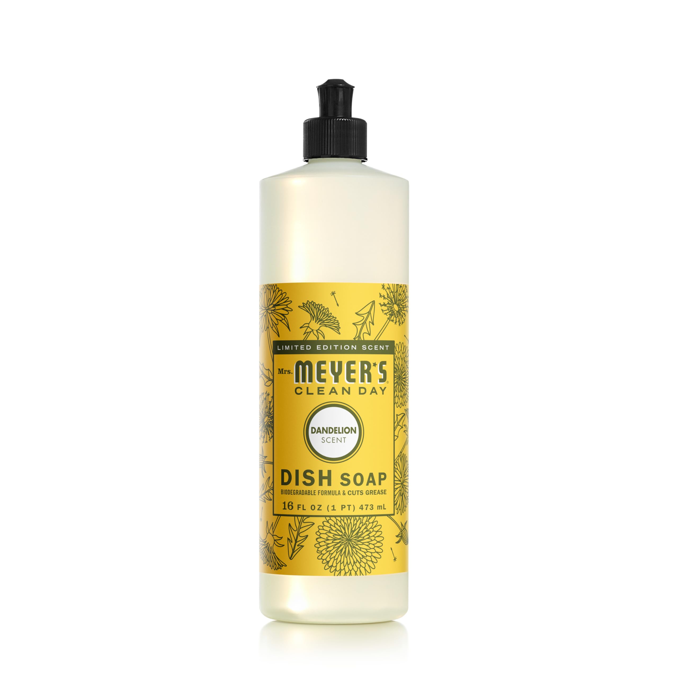 MRS MEYERS CLEAN DAY Liquid Dish Soap Dandelion Scent 16 Ounce Bottle