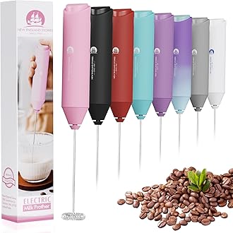 Battery Operated Electric Milk Frother Frother Whisk Foam Whisk for Coffee, Cappuccino, Latte, Matcha, Hot Chocolate, Mini Drink Mixer, No Stand, Pink
