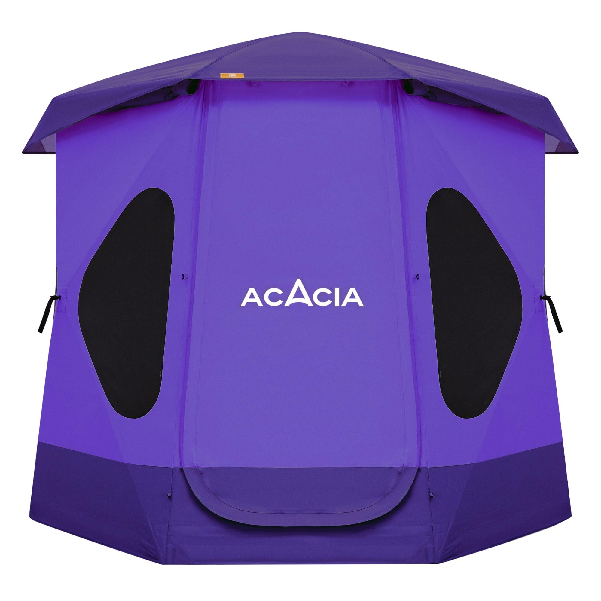 ACACIA Space Tent, 2 to 3 Person Pop Up Camping Tent with 8 Windows and Footprint, Waterproof Windproof Easy Setup Hub Tent for Family Camping, Hiking and Glamping, Purple Agate