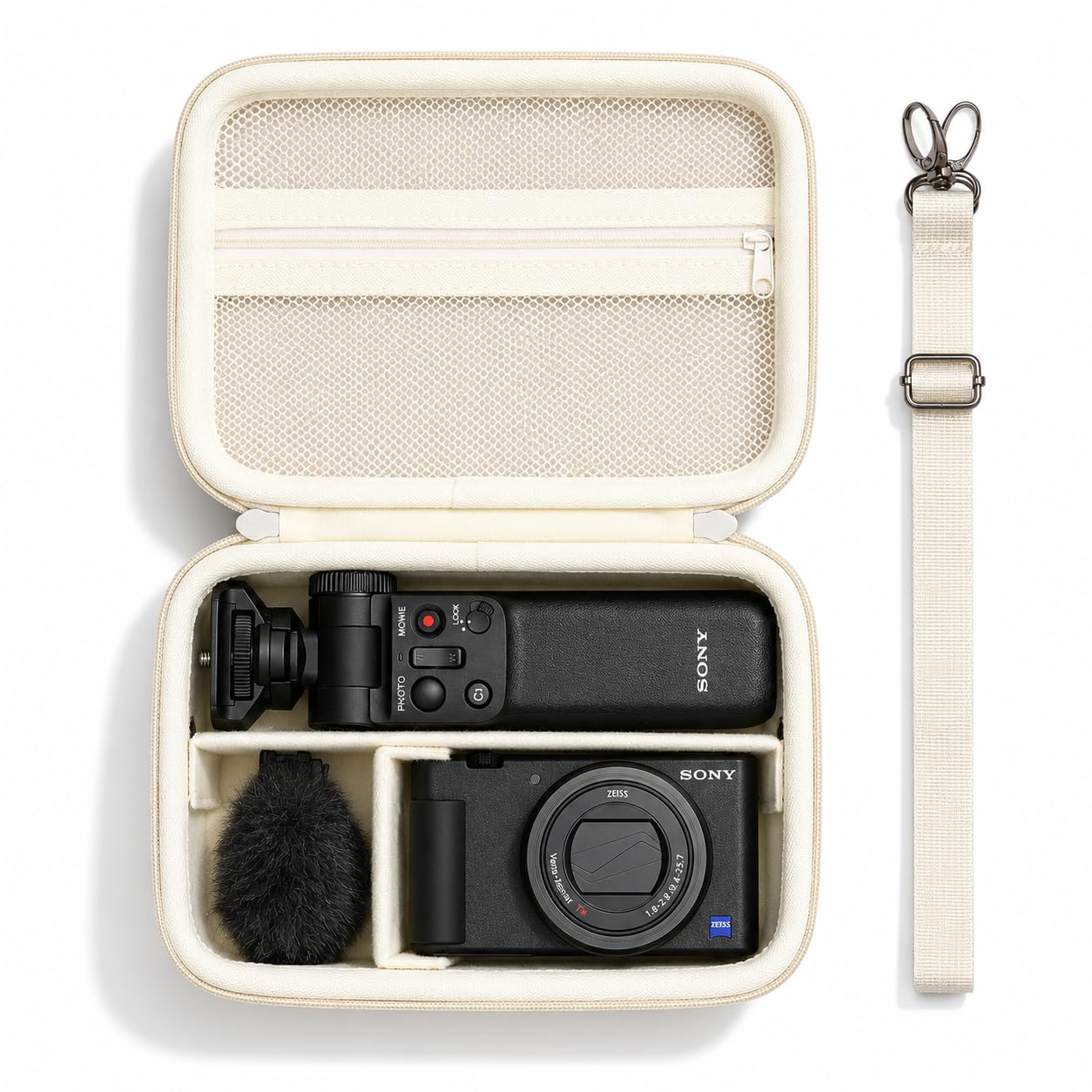 XANAD Hard Case for Sony RX100 VII VI V IV III/Sony ZV-1F/ZV-1 Camera,Cream