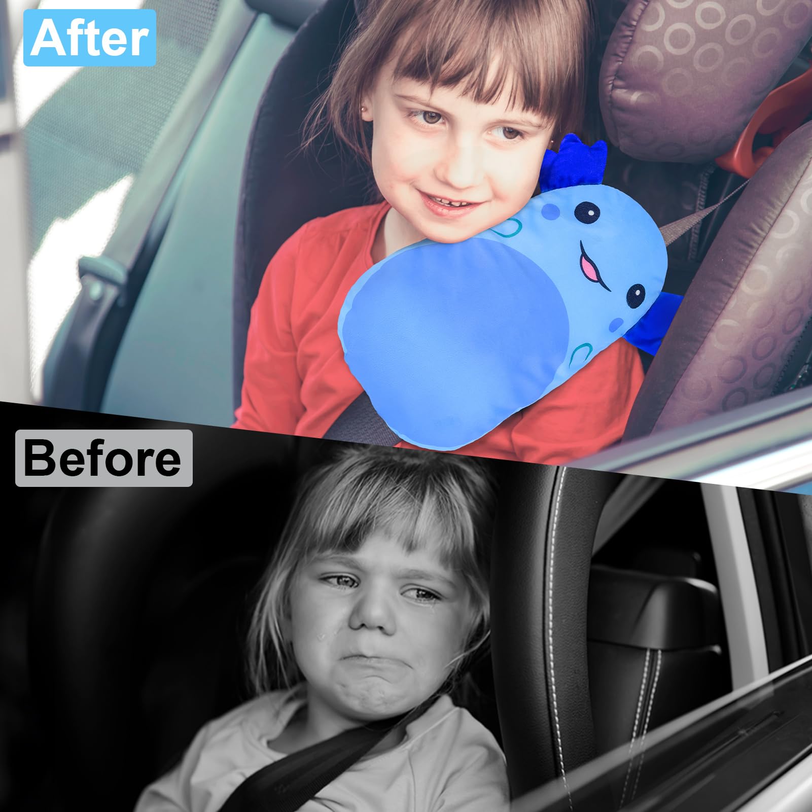 FIODAY Fundas para cinturón de seguridad para niños, almohadillas para correa de asiento de coche, almohada para cinturón de seguridad, cojín para cinturón de seguridad, cojín para cinturón de