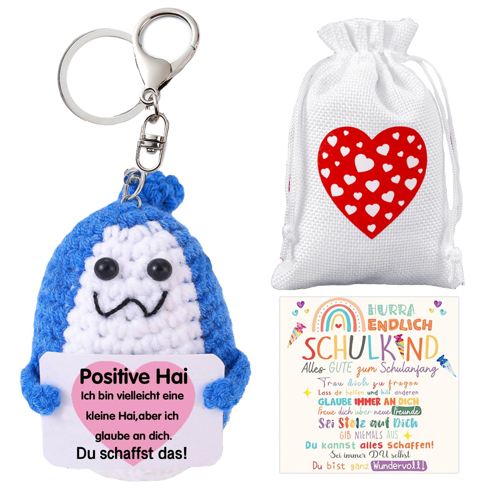 AUNGKWANG Regalos Originales para Niño y niña, Llaveros Peluches Personalizados, Peluche Motivadora Adecuado para Hombres, Mujeres, Niños, Parejas, Colegas (Azul)