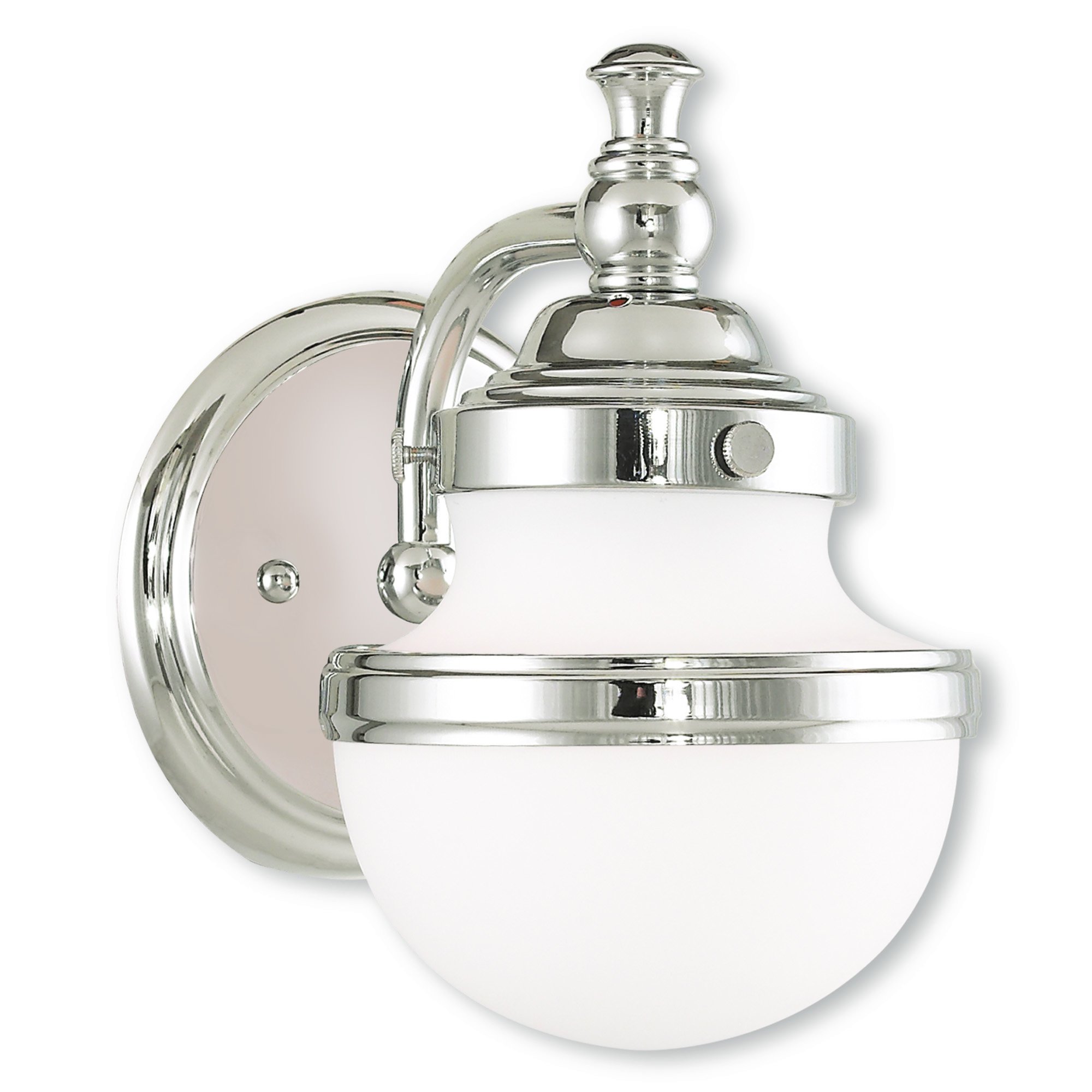 Livex 5711-05 Transitional One Light Bath Vanity from Oldwick Collection Finish, Polished Chrome
