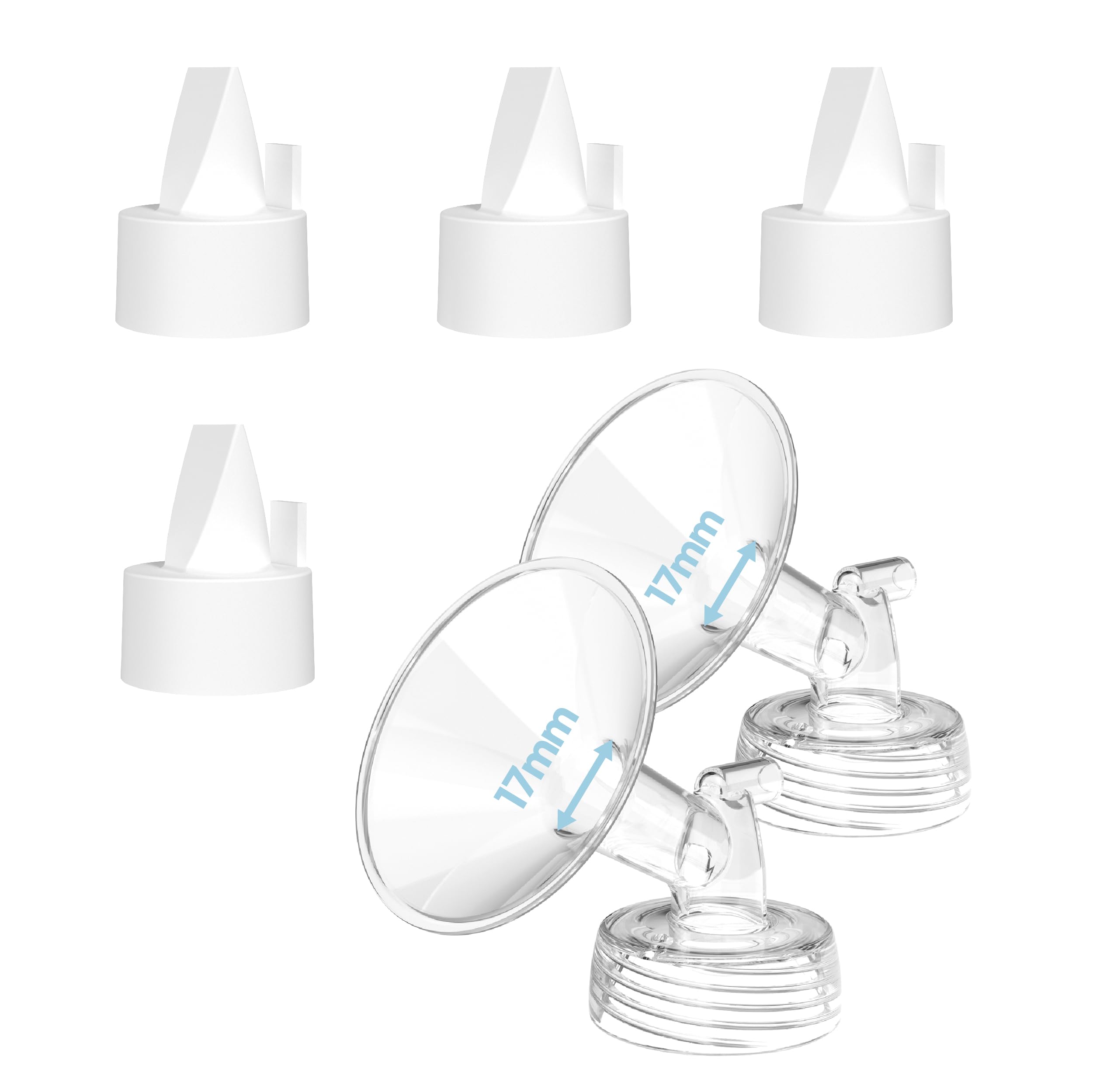 Flange Inserts for Spectra, Spectra Replacement Pump Parts for S1/S2/9 Plus, Not Original Accessories, Breast Pump Parts Include 2-Pack17MM Flanges