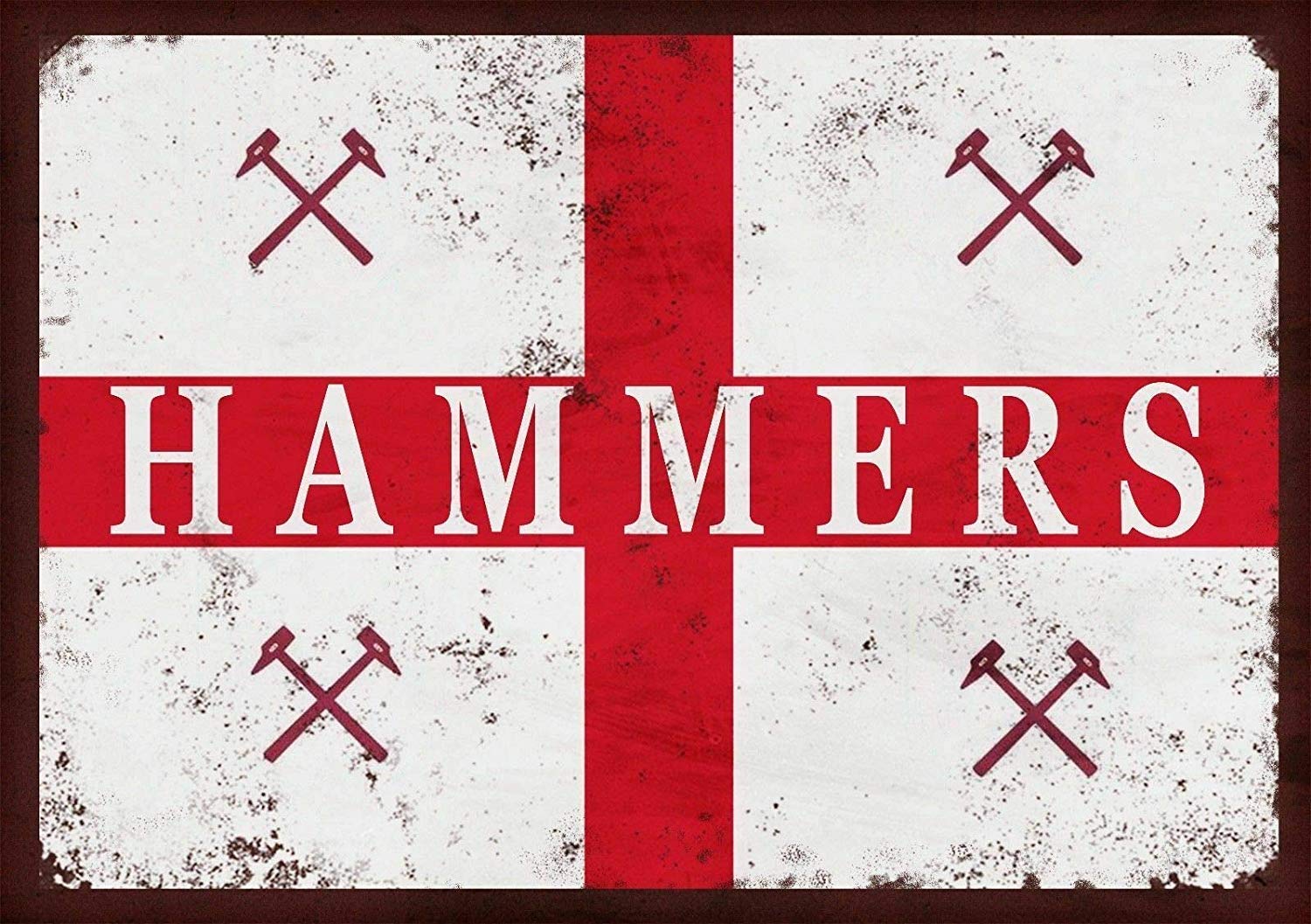 Iubbki As Picture West Ham St Georges Hammers Iron Poster Painting Tin Sign Vintage Wall Decor For Cafe Bar Pub Home 8X12
