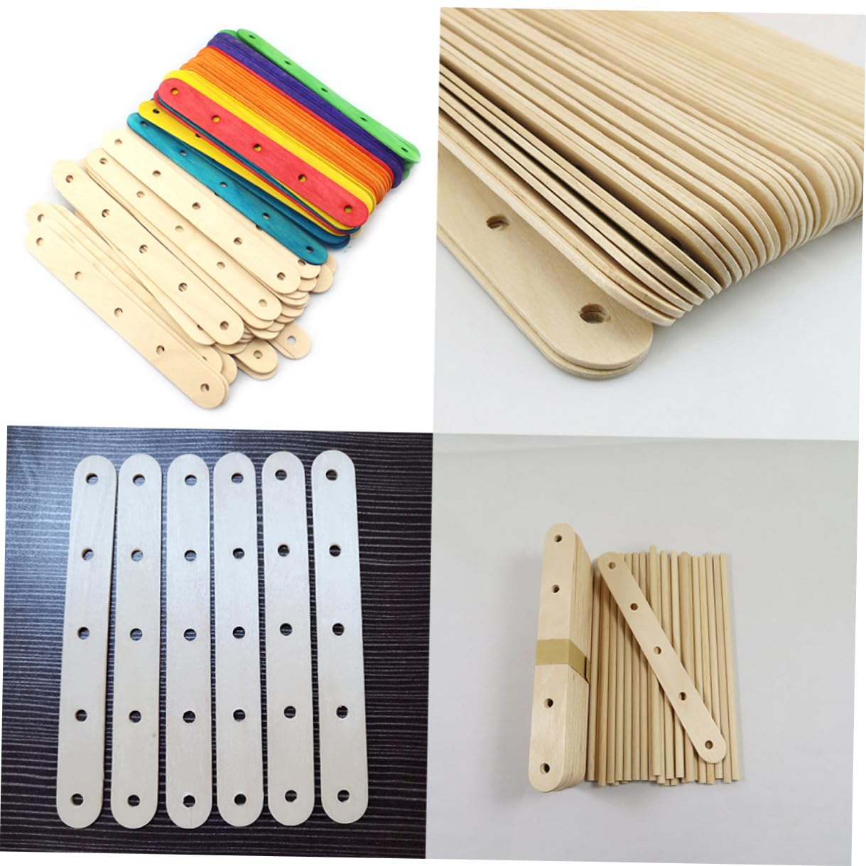 Angoily 300 Pezzi Artigianali in Legno Naturale con Fori per DIY Materiale per Lavori Manuali Lisci e Non Cerati per Progetti Creativi Adatti Scuola e Feste