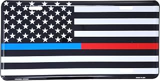 Thin Blue Red Line USA Metal License Plate