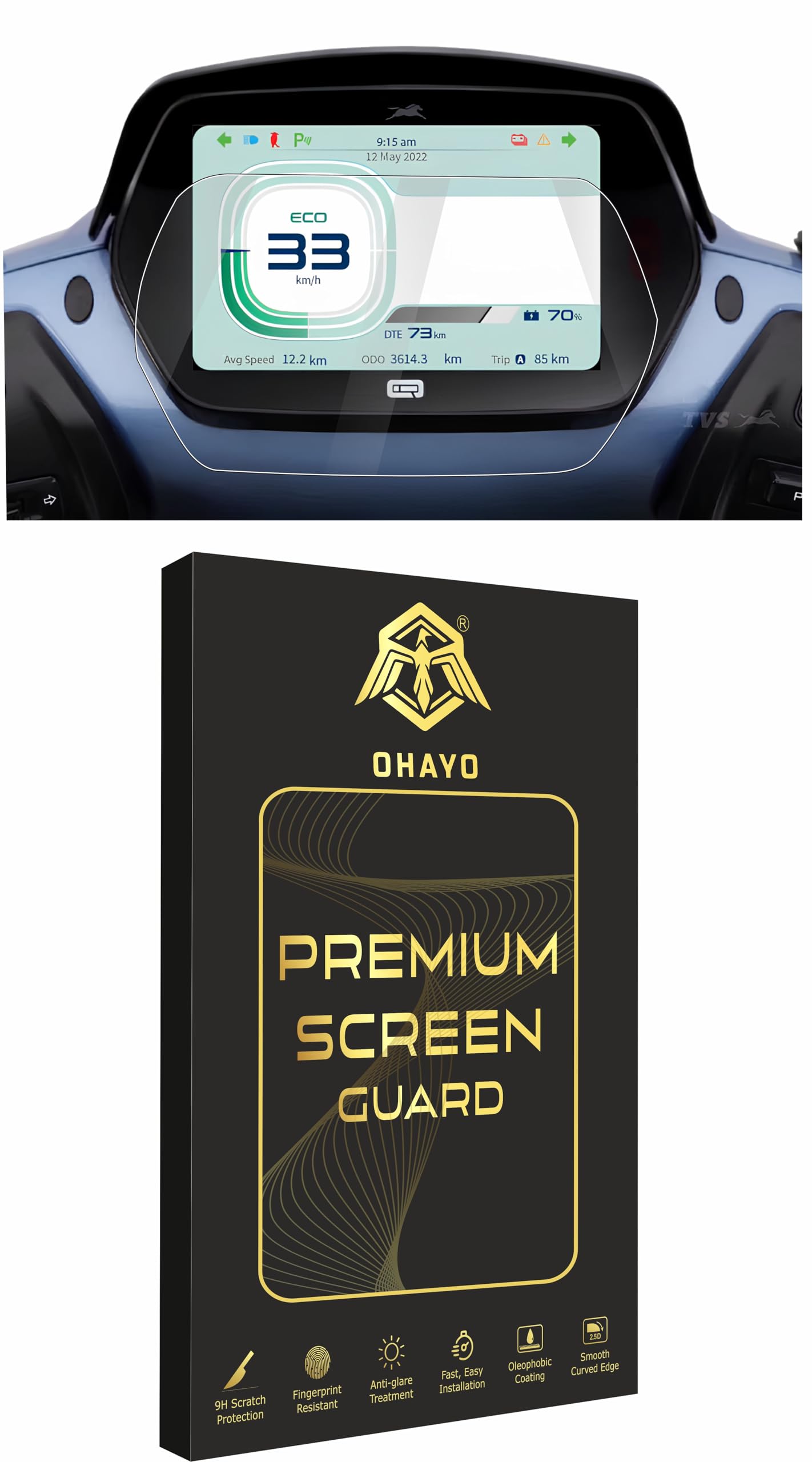 OHAYO 9H Hard Screen Protector for TVS iQube S & iQube ST (2023+) 7 Inch Digital Instrument Cluster Display | Scratch Resistant, Military Strength, HD Clarity, Bubble-Free, Water Resistant Protection Film for Electric Scooter Meter | NOT TEMPERED GLASS-image-25