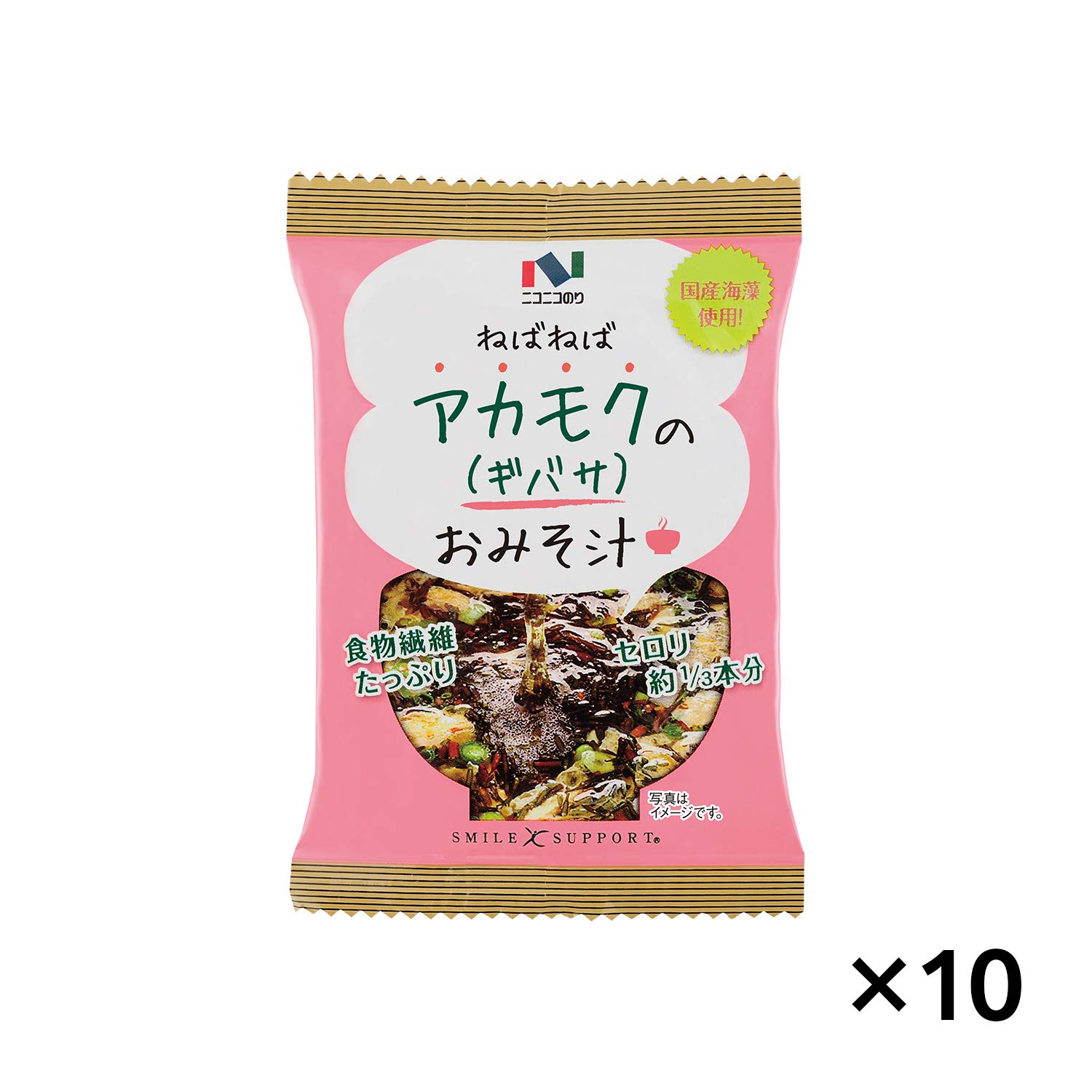 Amazon | ニコニコのり アカモクのみそ汁 1袋 ×10個 | ニコニコのり