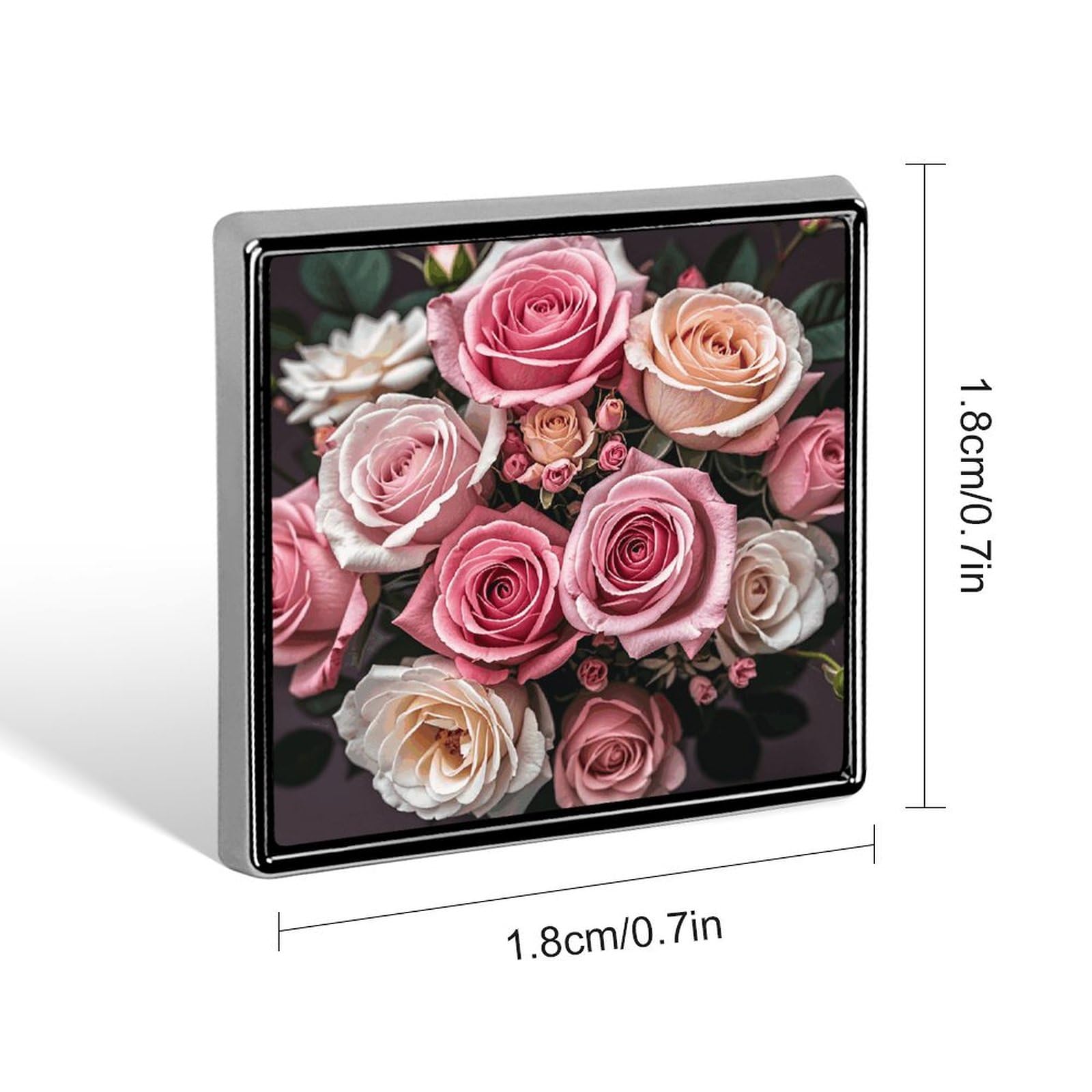 Square Lapel Pins Square Brooceh Badge for Backpacks Or LapelsCute Rose Mix Leopard Lapel Accessory