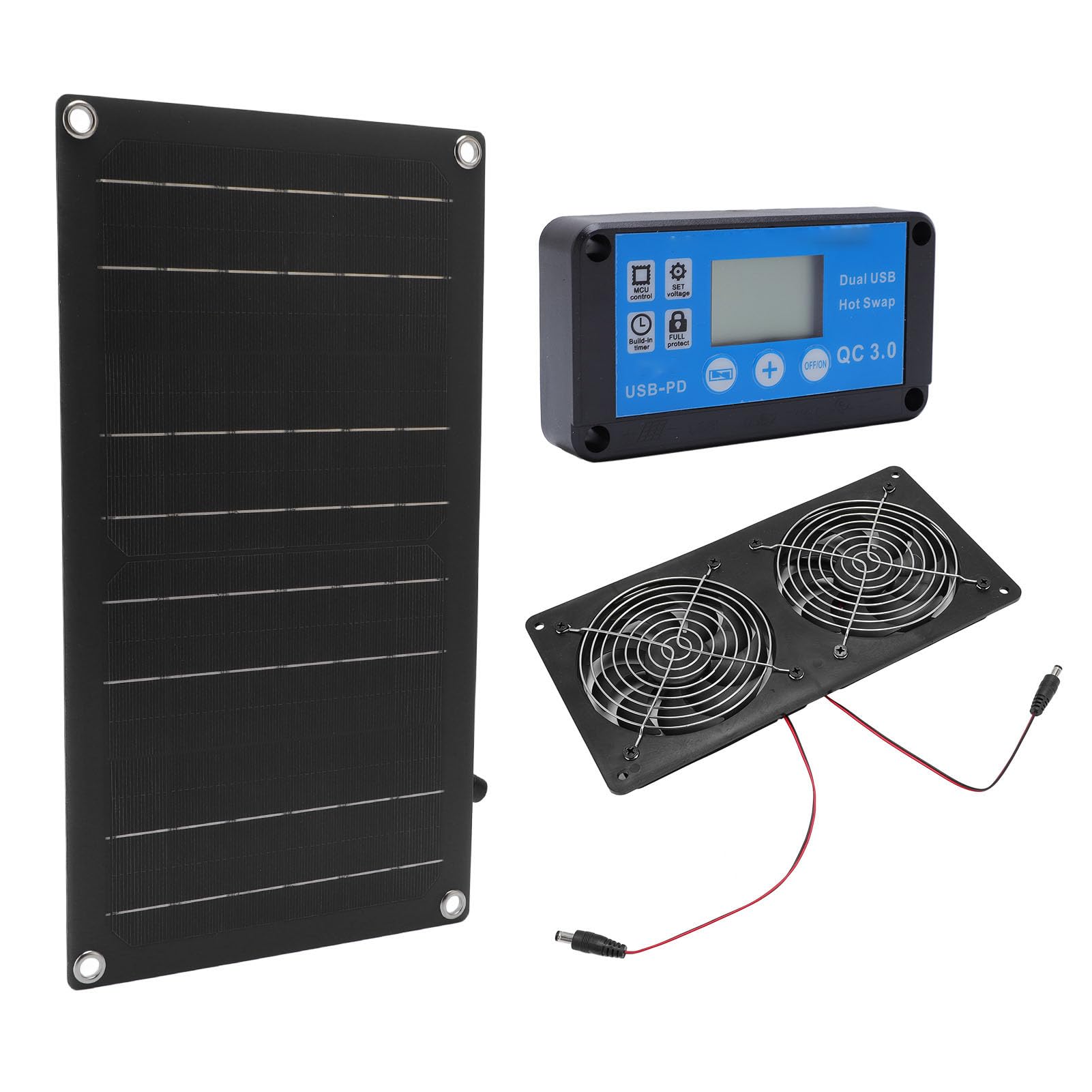 Cocoarm Panel Słoneczny Wentylator Wyciągowy, 20W z Regulatorem Czasu