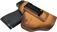 Vista 12 de Relentless Tactical IWB The Defender - Funda de cuero para pistolas S&W M&P Shield, GLOCK 17 19 22 23 32 33, Springfield XD & XDS, y pistolas