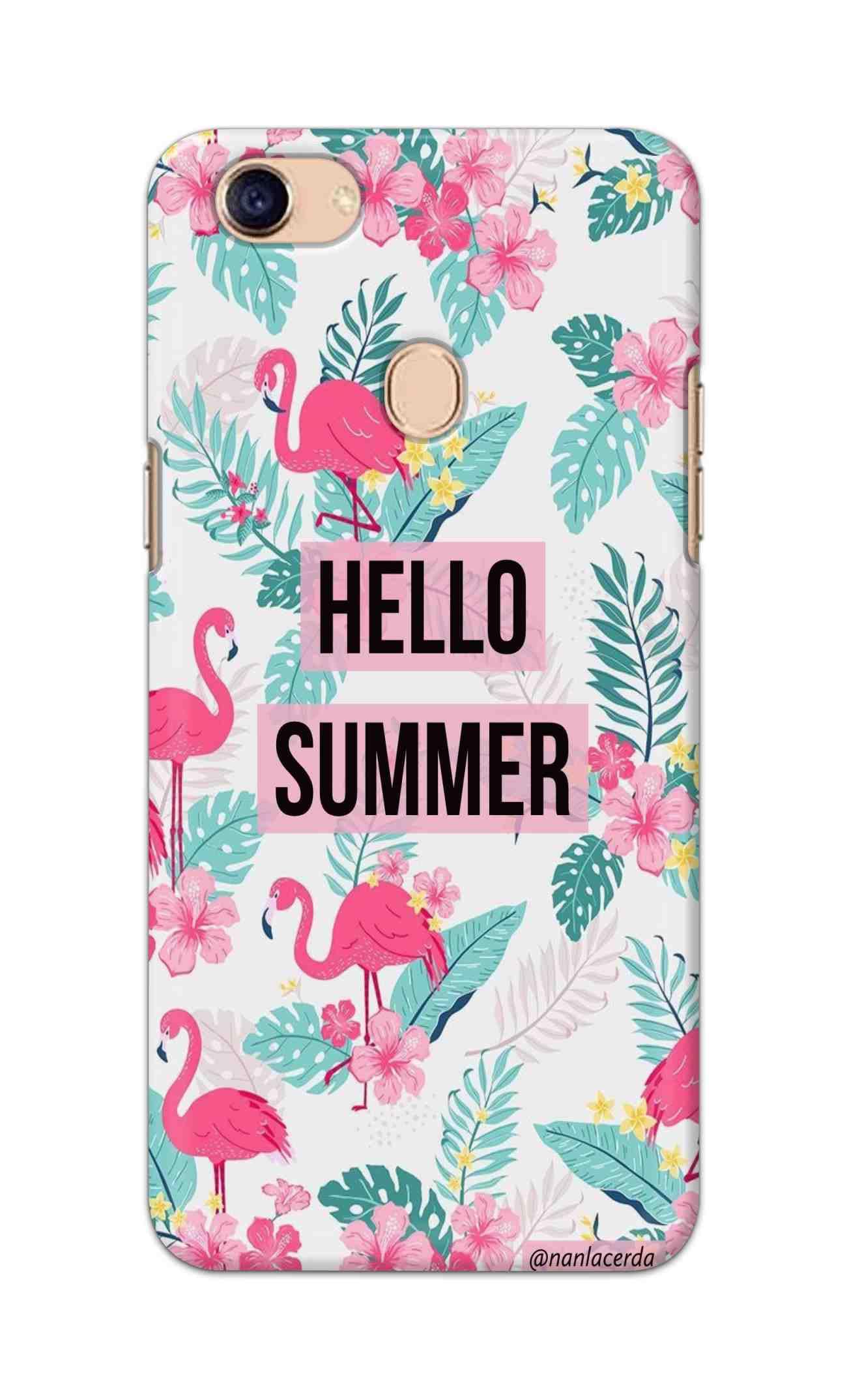 The Little Shop Designer Printed Hard Back Cover for Oppo F5 (Flamingo Summer)