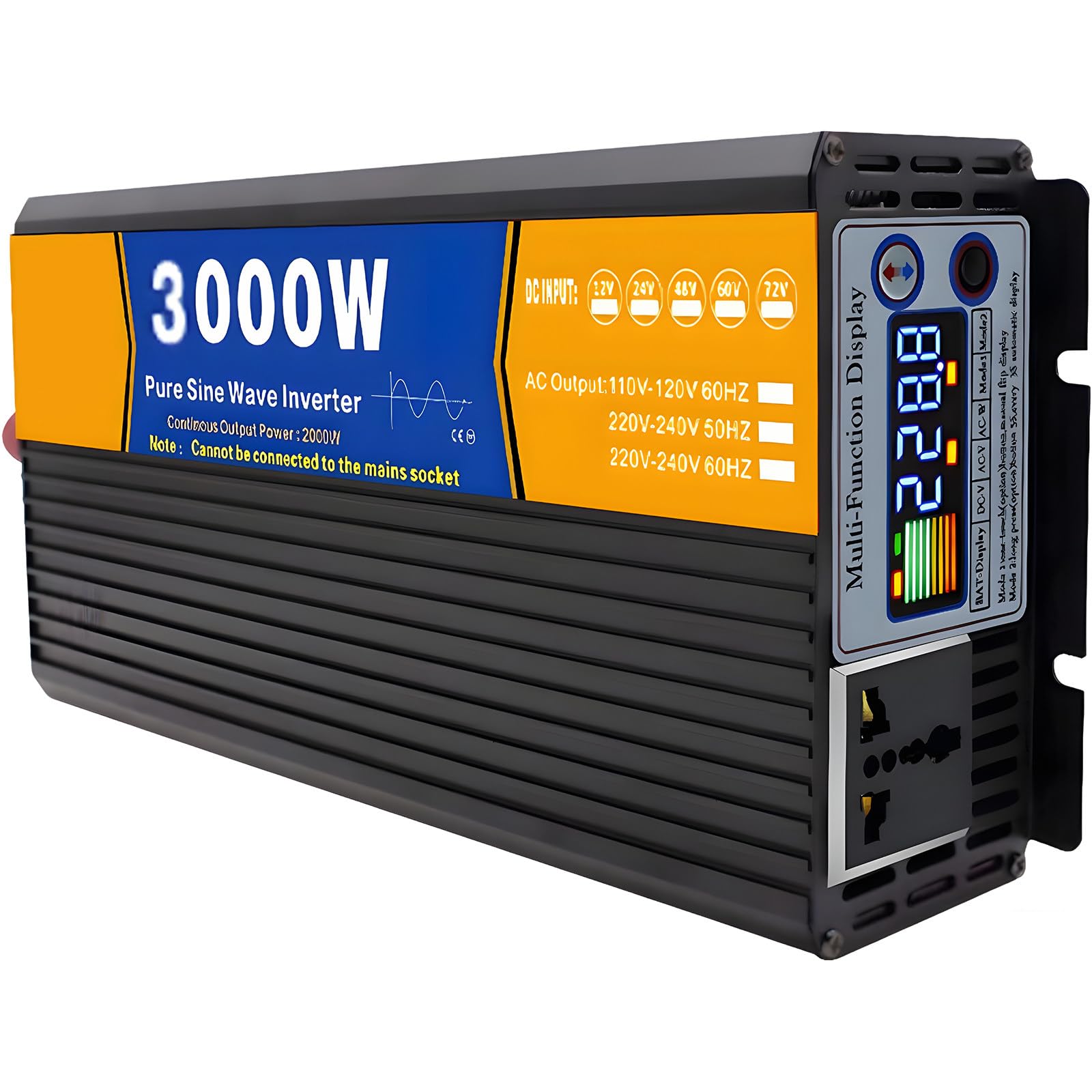 3000 W 5000 W 6000 W Czysta Fala Sinusoidalna Inwerter Dc 12 V 24 V 48 V 60 V 72 V Do Ac Solarny Inwerter Konwertery Transformator Napięcia Dla Domu, Rv, Truck, Off-Grid Solar,3000W-72V