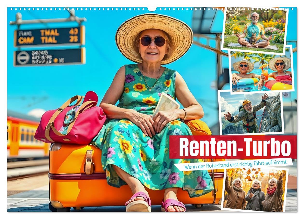 Renten-Turbo. Wenn der Ruhestand erst richtig Fahrt aufnimmt (Wandkalender 2026 DIN A2 quer), CALVENDO Monatskalender: Lustige Rentner in Aktion (CALVENDO Menschen)