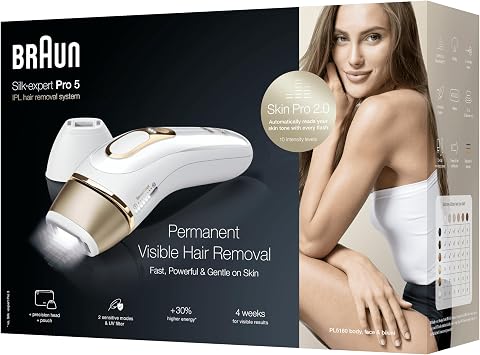 Braun Silk Expert Pro 5 PL5160 New Generation IPL + Design Bag Laser Hair Removal Tool