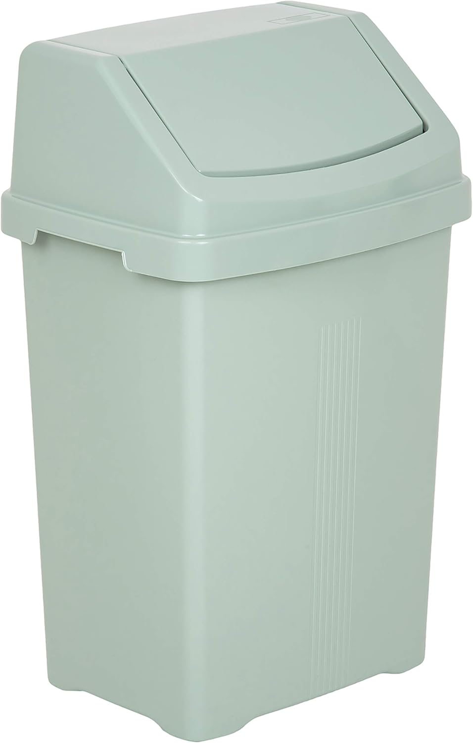 Wham High Grade 50Lt Plastic Silver Sage Flip Top Waste Rubbish Bin
