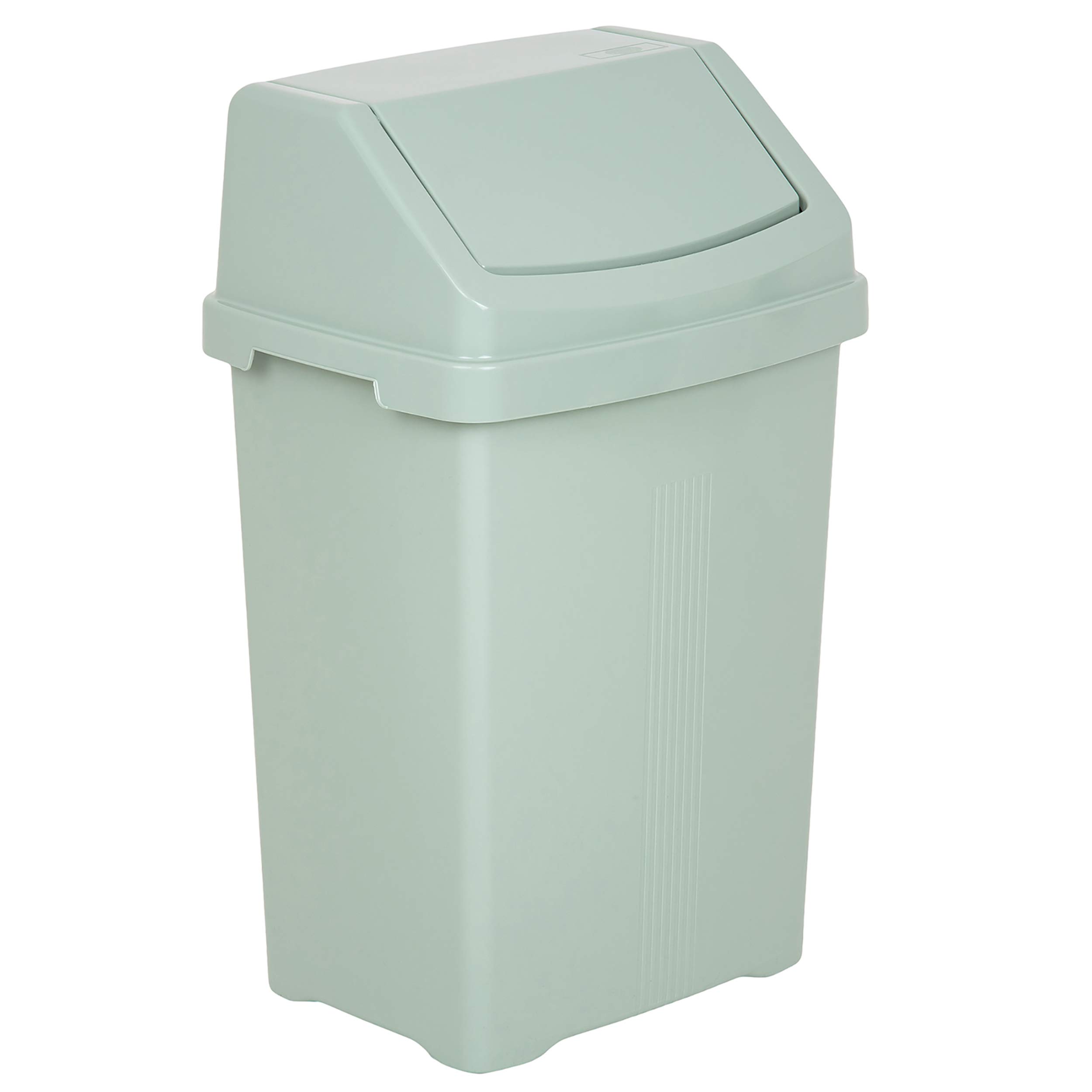 Wham High Grade 50Lt Plastic Silver Sage Flip Top Waste Rubbish Bin