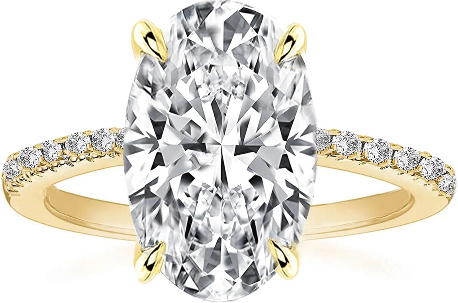 3.5/5.5CT Oval Cut Engagement Ring for Women 5A Grade Cubic Zirconia S925 Silver Simulated Diamond Promise Ring