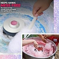 Vista 4 de Perfectware Tarros de azúcar de algodón de azúcar de 16 onzas con 100 conos de algodón de azúcar incluidos, (1 de cada sabor de 32 onzas en total)