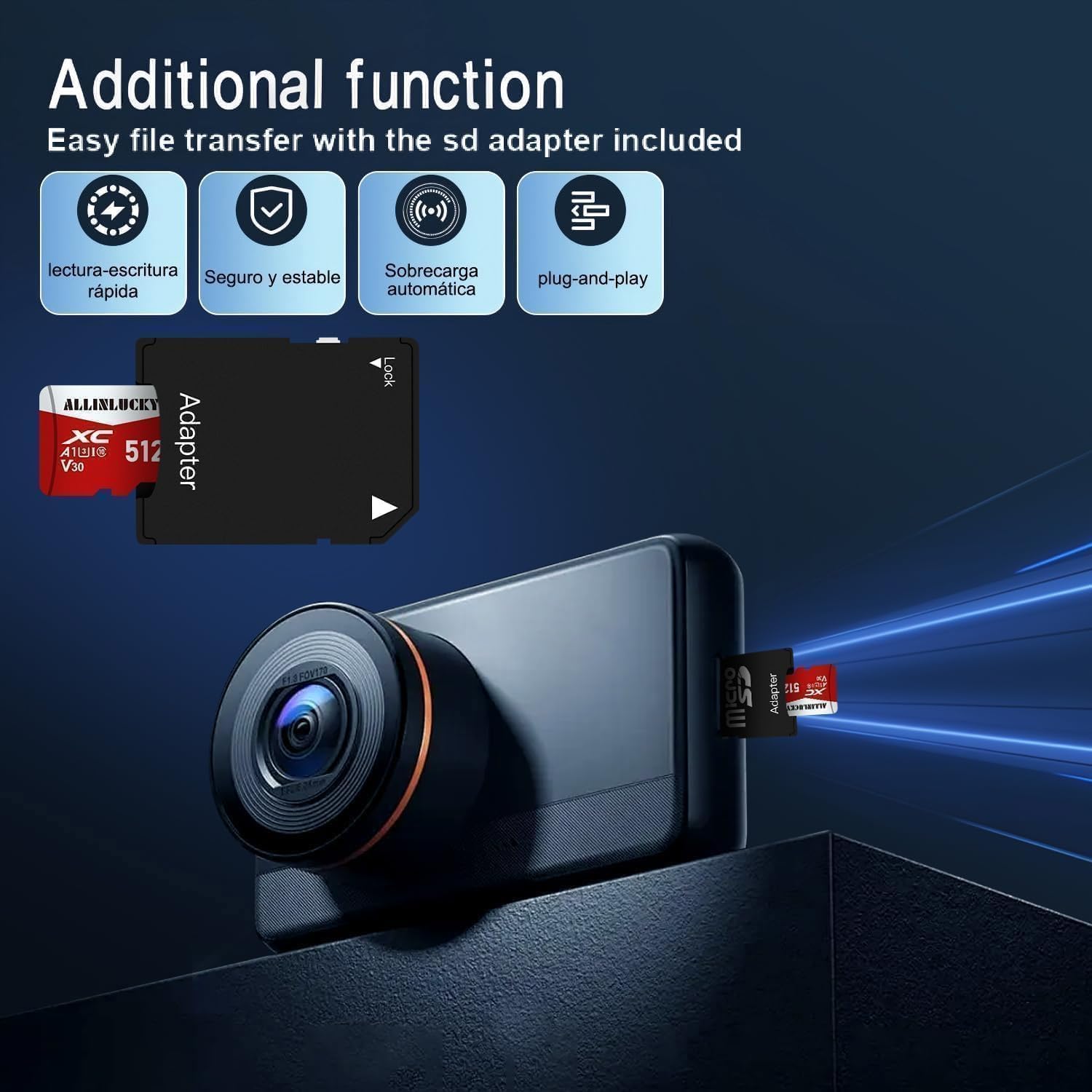 Tarjeta Micro SD 512GB, Tarjeta de Memoria Alta Velocidad Memory Card Gran Capacidad SD Card para Cámaras, Teléfonos, Dash CAM, Tabletas