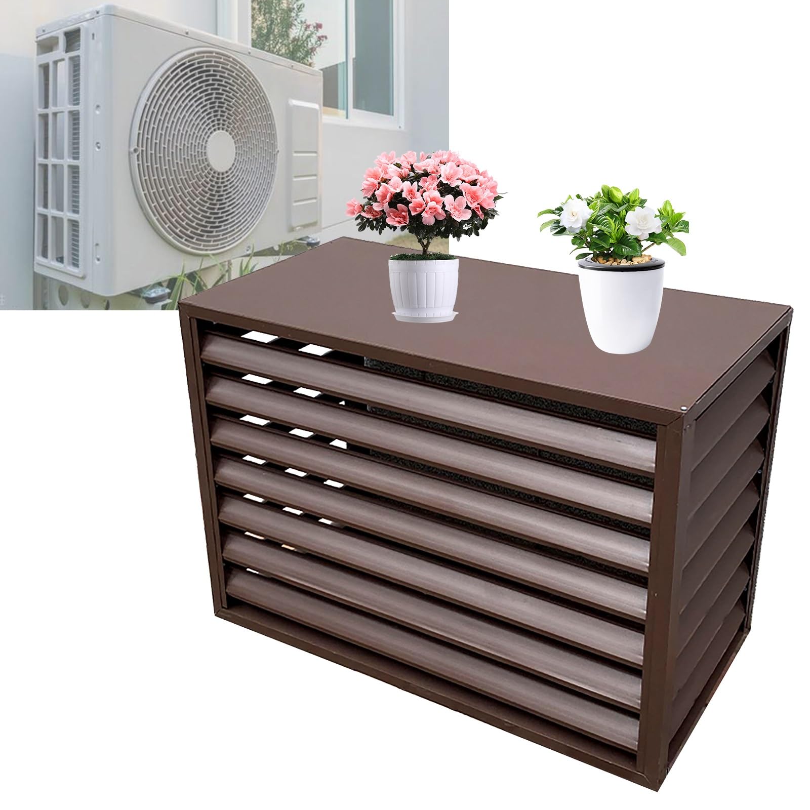 Housse de protection climatisation aluminium durable poubelle extérieure
