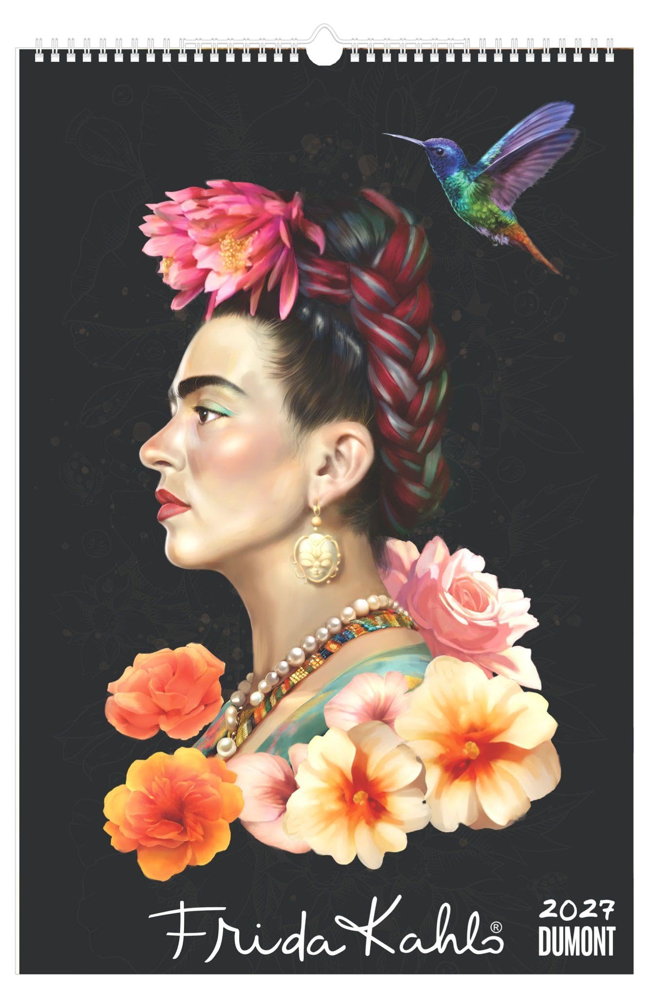 Frida Kahlo Wandkalender 2027: Wandkalender 33x49,5 cm mit ikonischen Motiven, deutschem Kalendarium und Spiralbindung