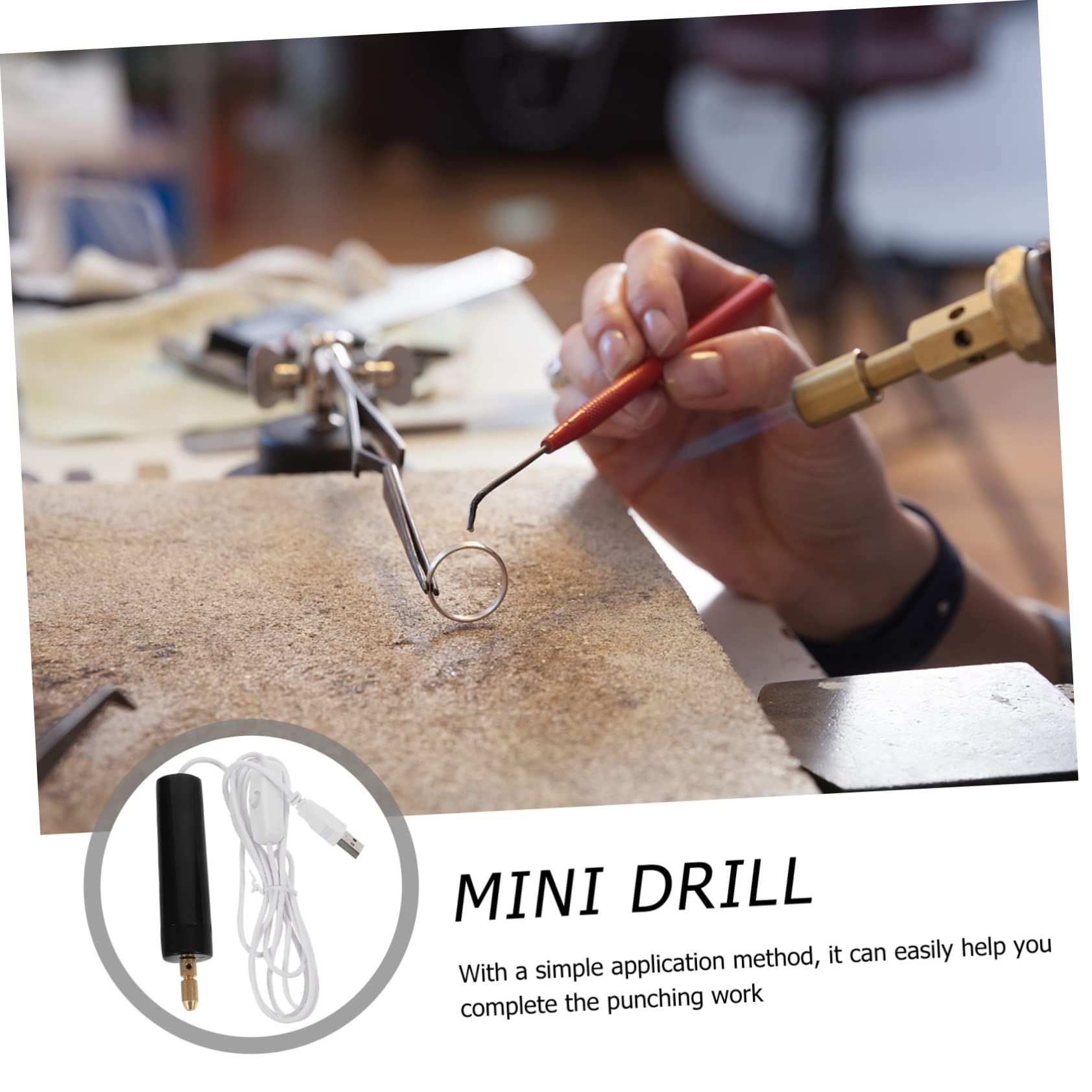 LALAFINA 1Set Mini Electric Hand Drill for Jewelry Making Portable Electric Drill for Crafting Beading and Projects for Precision Drilling