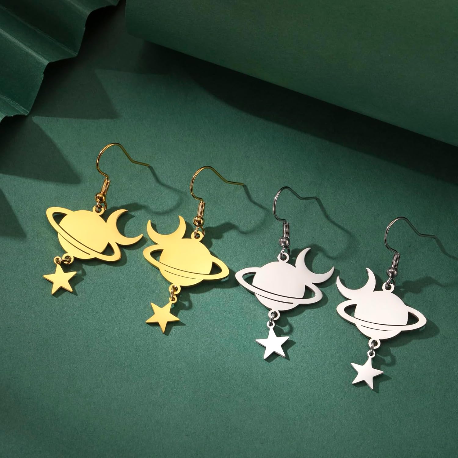 Galaxy Earrings Celestial Dangle Earrings for Women Moon Star Saturn Dangle Drop Earrings Christmas Jewelry Gift For Women - Image 7