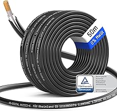 HB-DIGITAL 50 m Solar Cable 4 mm² H1Z2Z2-K Including 0% VAT According to § 12 Paragraph 3 UStG - TÜV Rheinland Certified Flexible UV PV Cable Pure Copper 1500 V DC for Solar Panel - Black