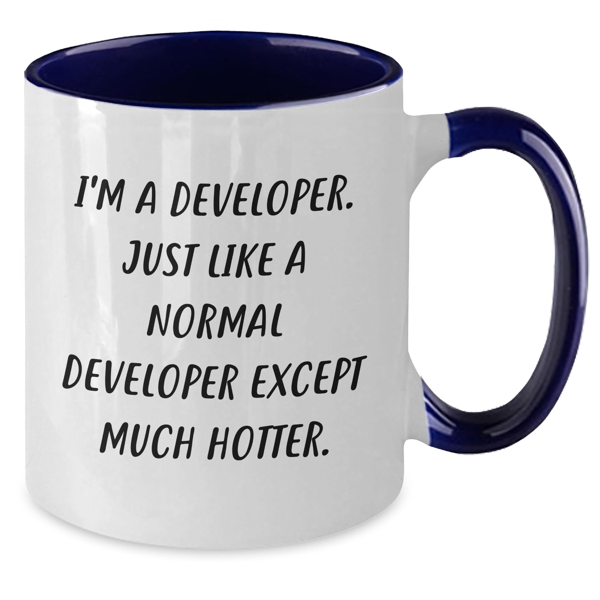 Funny Developer Gifts from Friends for Hot Developer, Two Tone Coffee Mug Quote, Christmas Unique Gifts
