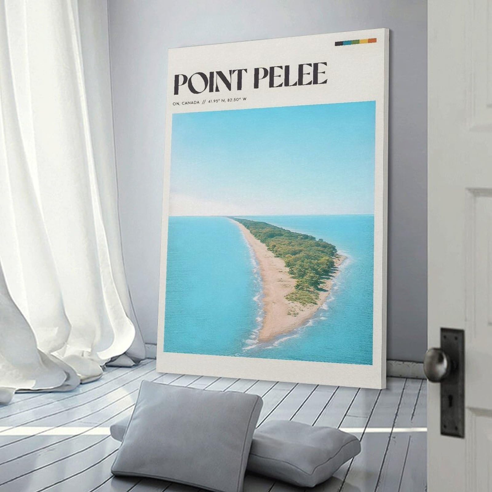 Junmoney Frame-Style-22 Wall Art Print Point Pelee National Park, 20X30inch(50X75cm), For Home Lounge, Bedroom Or Reading Nook, Canvas Styling For A Polished Room Look
