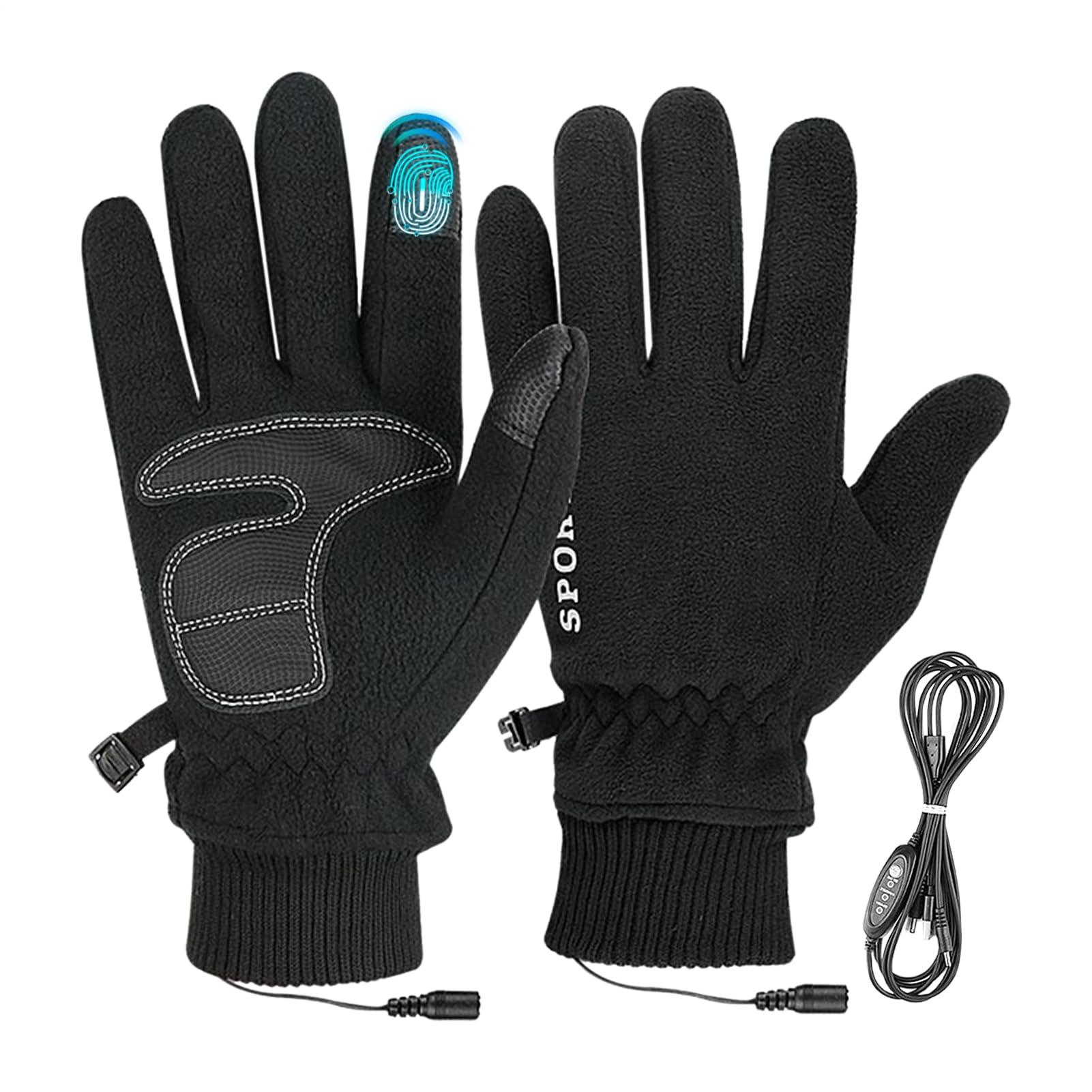Gants chauffants électriques USB imperméables running et gants de protection froid tactile - 8
