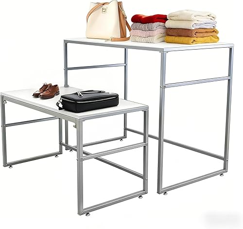 FixtureDisplays Mesas de exhibición anidadas, juego de 2 (41.46 pulgadas de ancho x 24.02 pulgadas de profundidad x 32.76 pulgadas de alto, 38.7