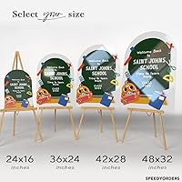 Vista 4 de Letrero de regreso a clases – Letrero de bienvenida personalizado de regreso a clases – Señal de hora de aprender para dar la bienvenida a