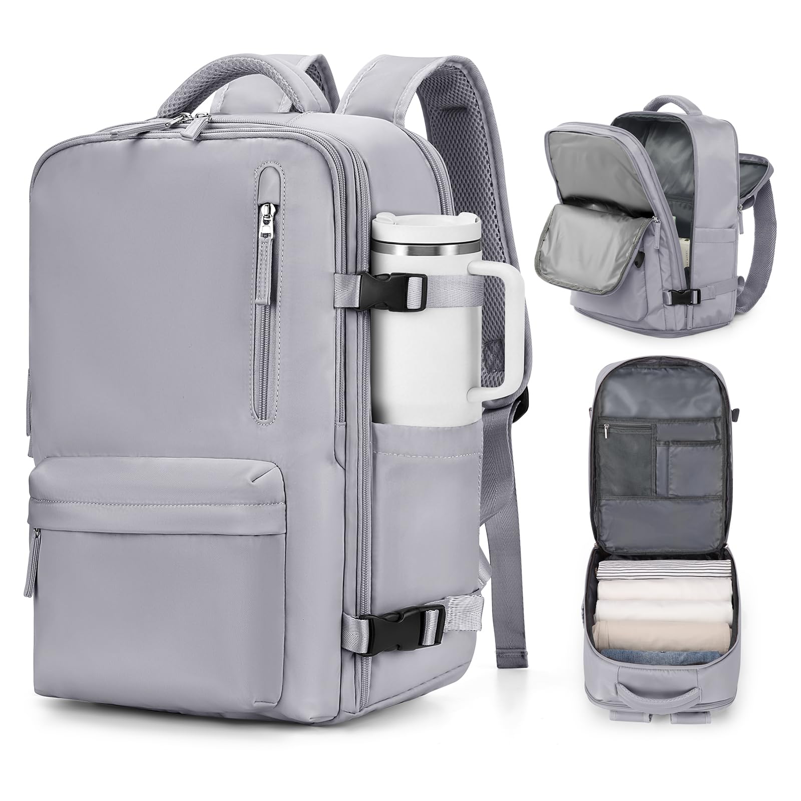 VGCUB Large Travel Work Business Backpack Carry on Flight Approved Laptop Backpack for Women Men Mochila de Viaje, Grey, XL, Xx-large — image 1