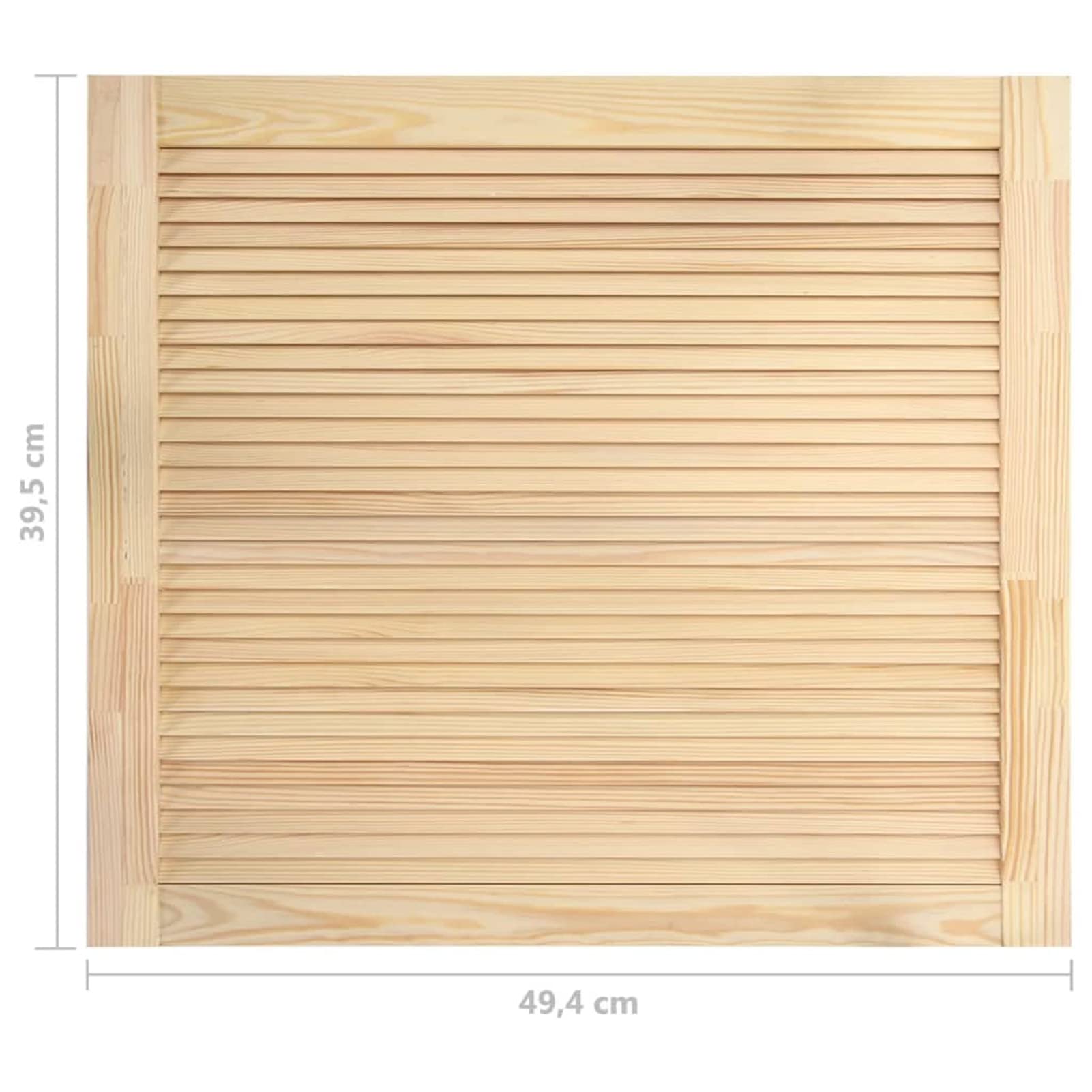 Homgoday Portes type volet 4 unités bois massif de pin 39,5 x 49,4 cm