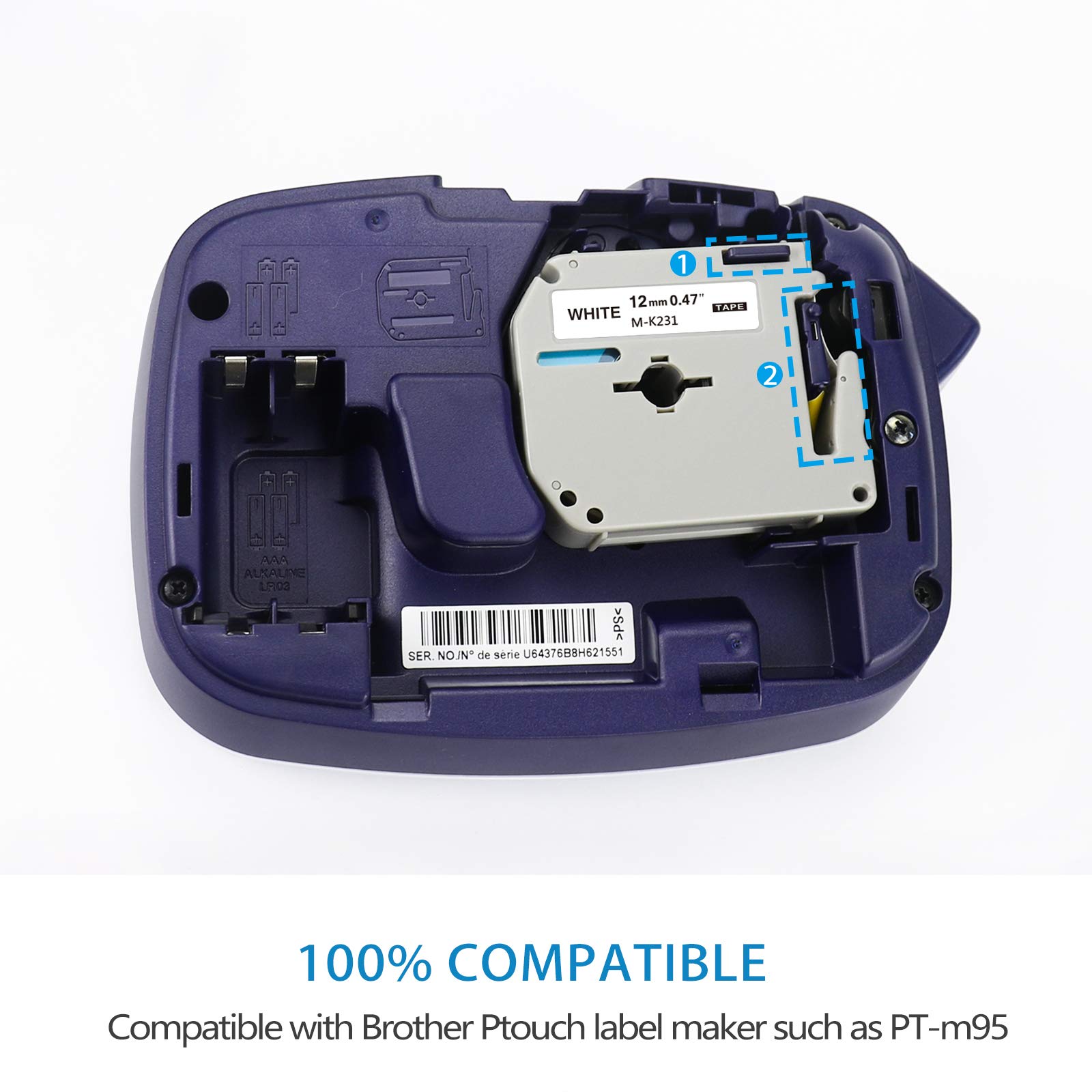 Amazon.com: PT-65 Label Tape M Tape M231 M-K231 Compatible ...